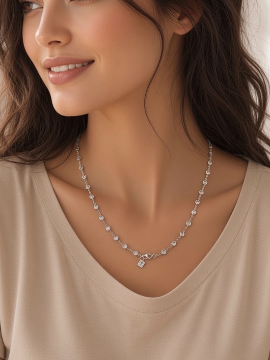 Silpada Jewelry - Silpada Sterling and CZ Raindrop Necklace N1962 22” inches